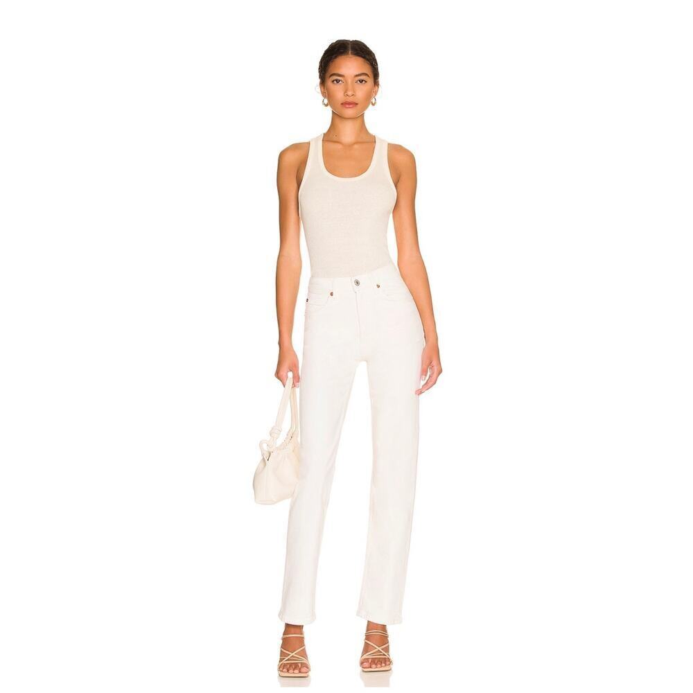 Re/Done 70s Stovepipe High Rise Straight Leg Jeans Vintage White 27